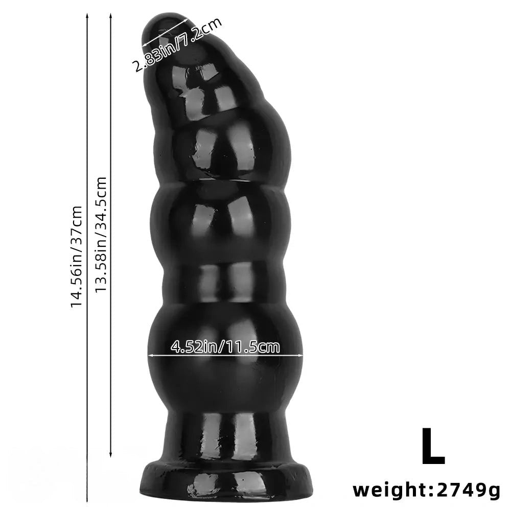 Black beaded pvc anal plug, photo 12
