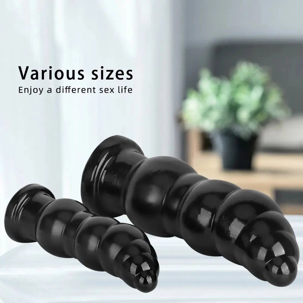 Black beaded pvc anal plug, photo 5