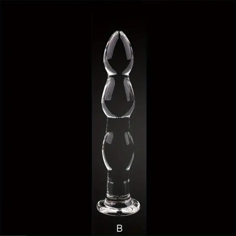 Clear beaded glass dildo, photo 3