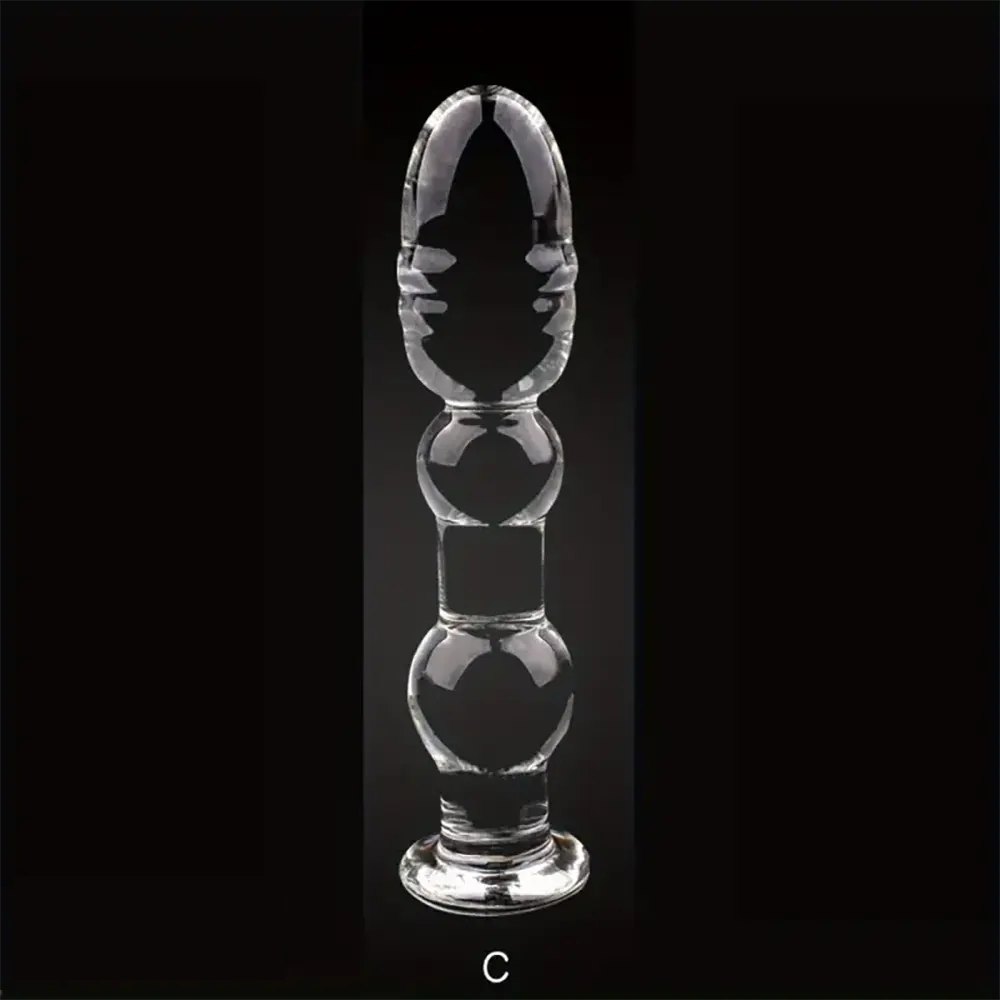 Clear beaded glass dildo, photo 5