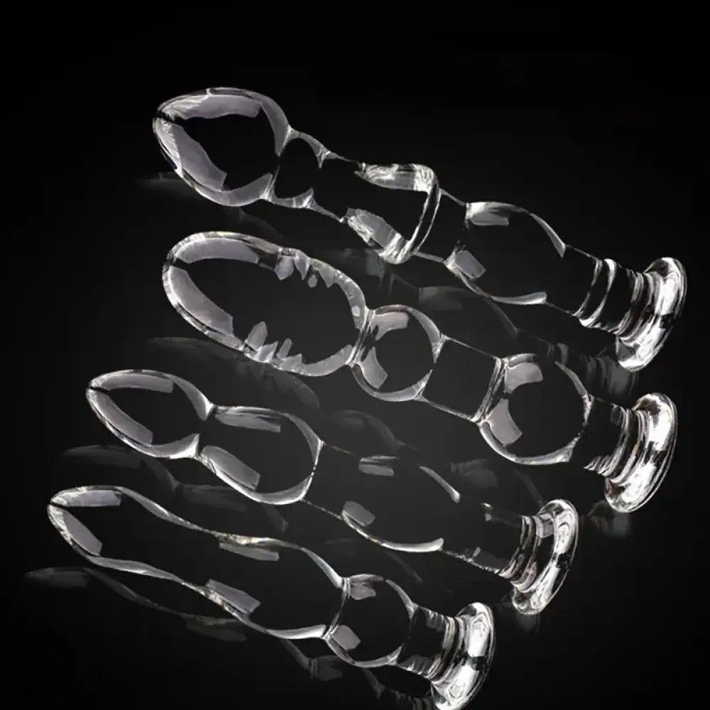 Clear beaded glass dildo, photo 7