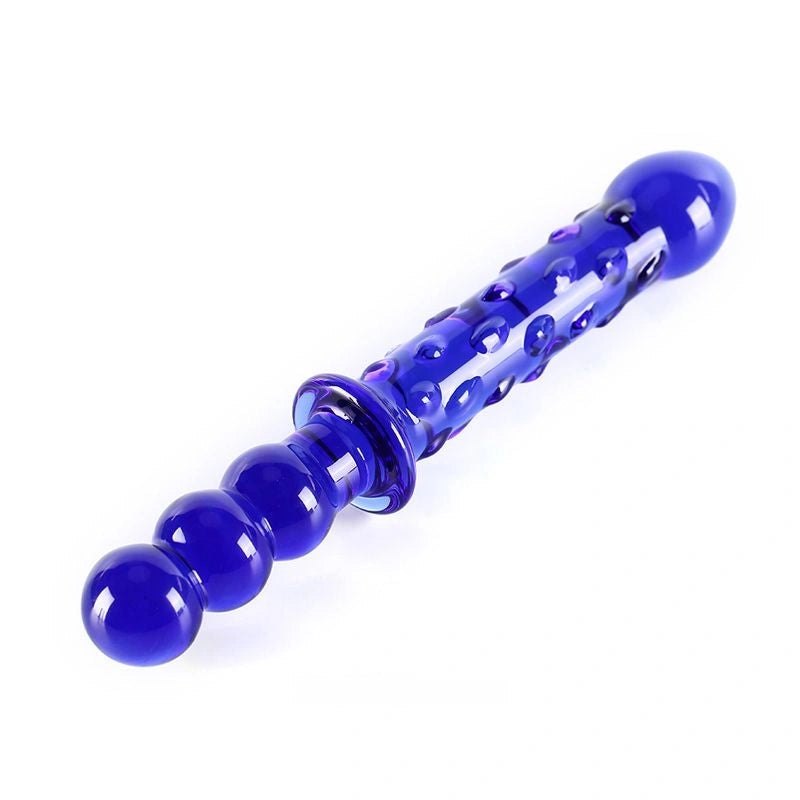 Blue beaded glass dildo, photo 2