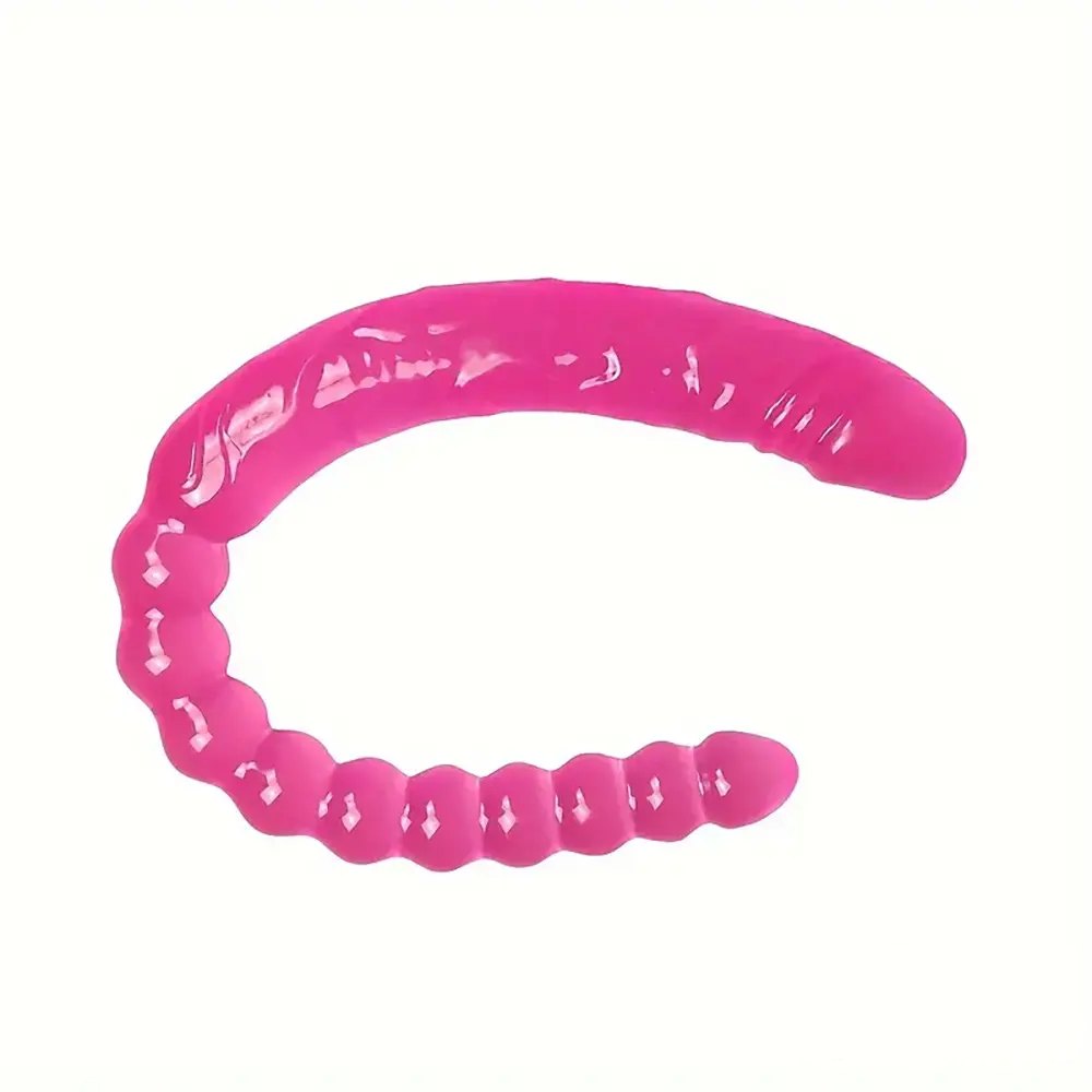 Rose red double ended beaded dildo, photo 1