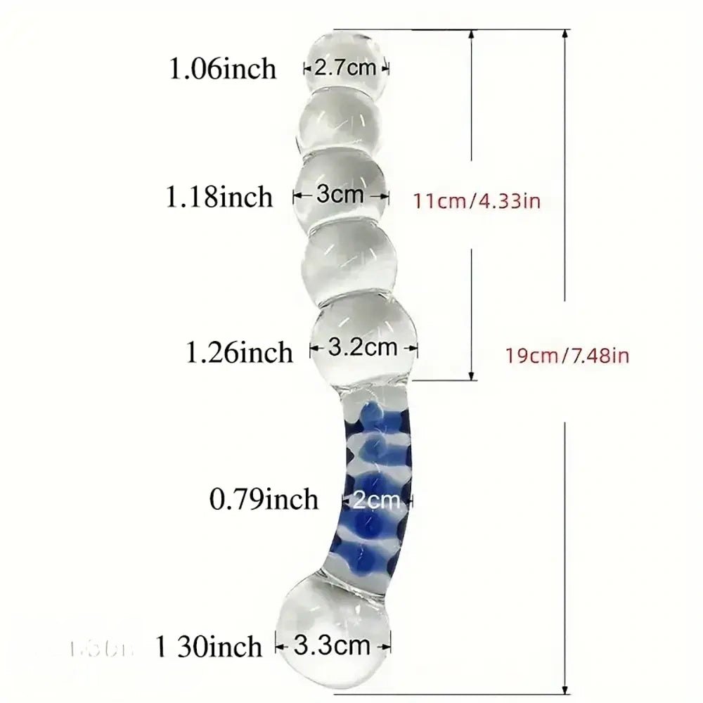Beaded glass crystal dildo, photo 1