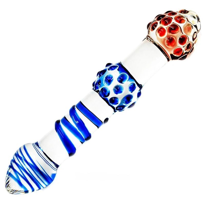 Clear glass beaded spiral dildo, photo 2