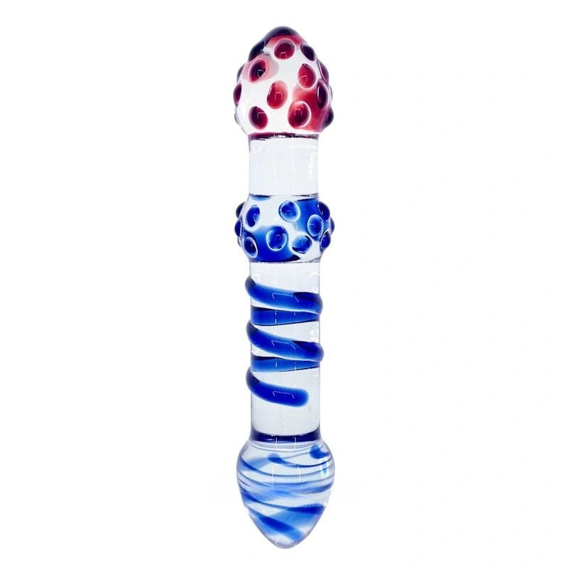 Clear glass beaded spiral dildo, photo 3