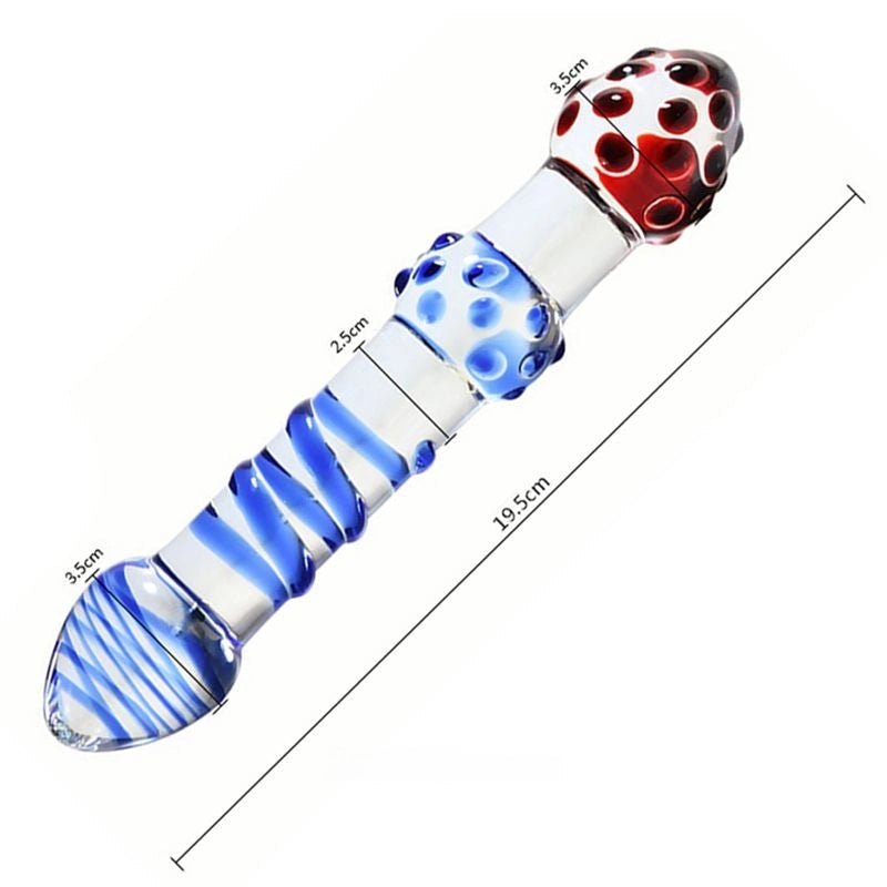 Clear glass beaded spiral dildo, photo 4