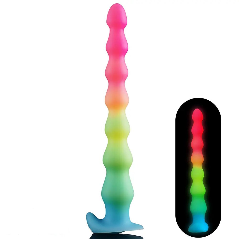 Beaded glow in the dark anal dildo, photo 1