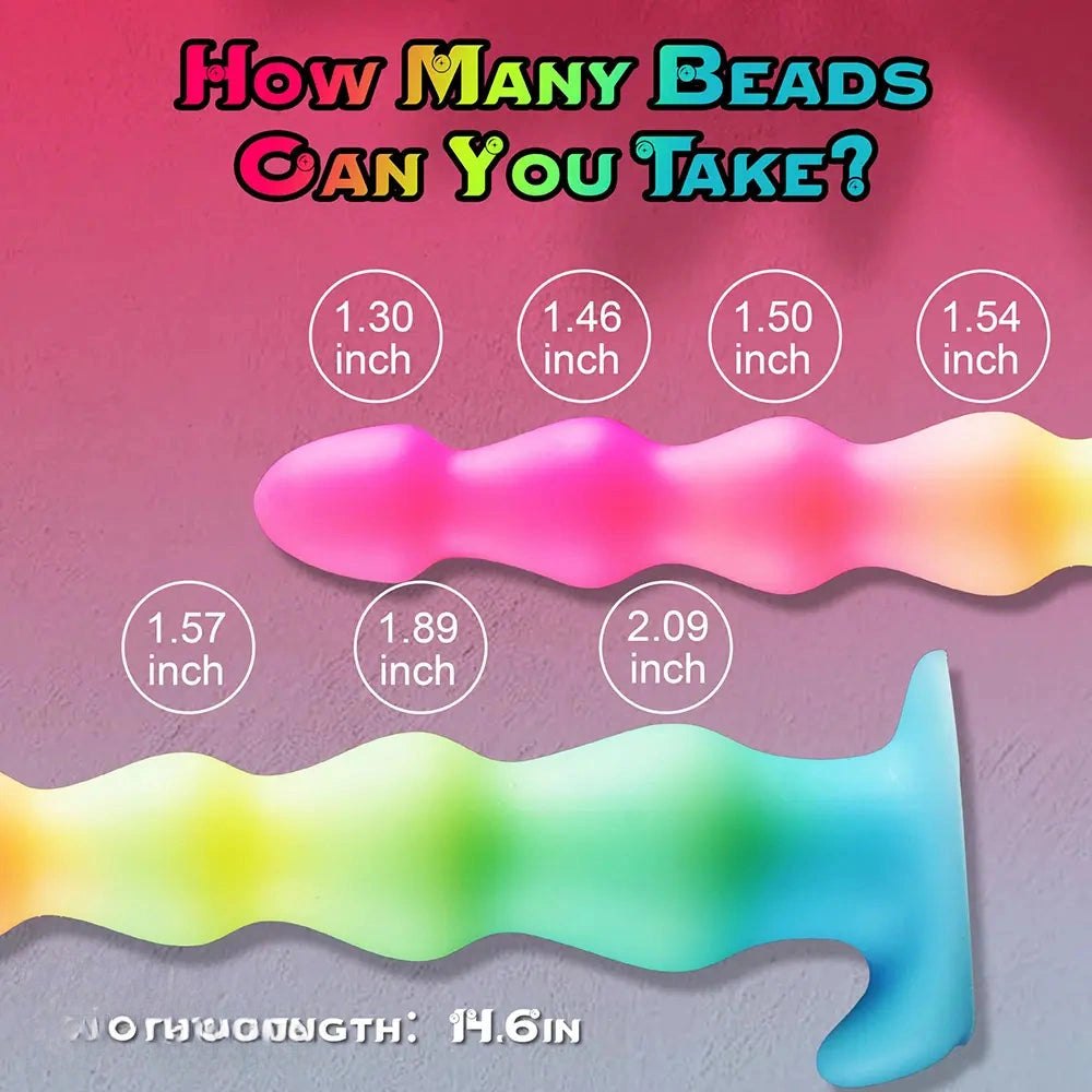 Beaded glow in the dark anal dildo, photo 3