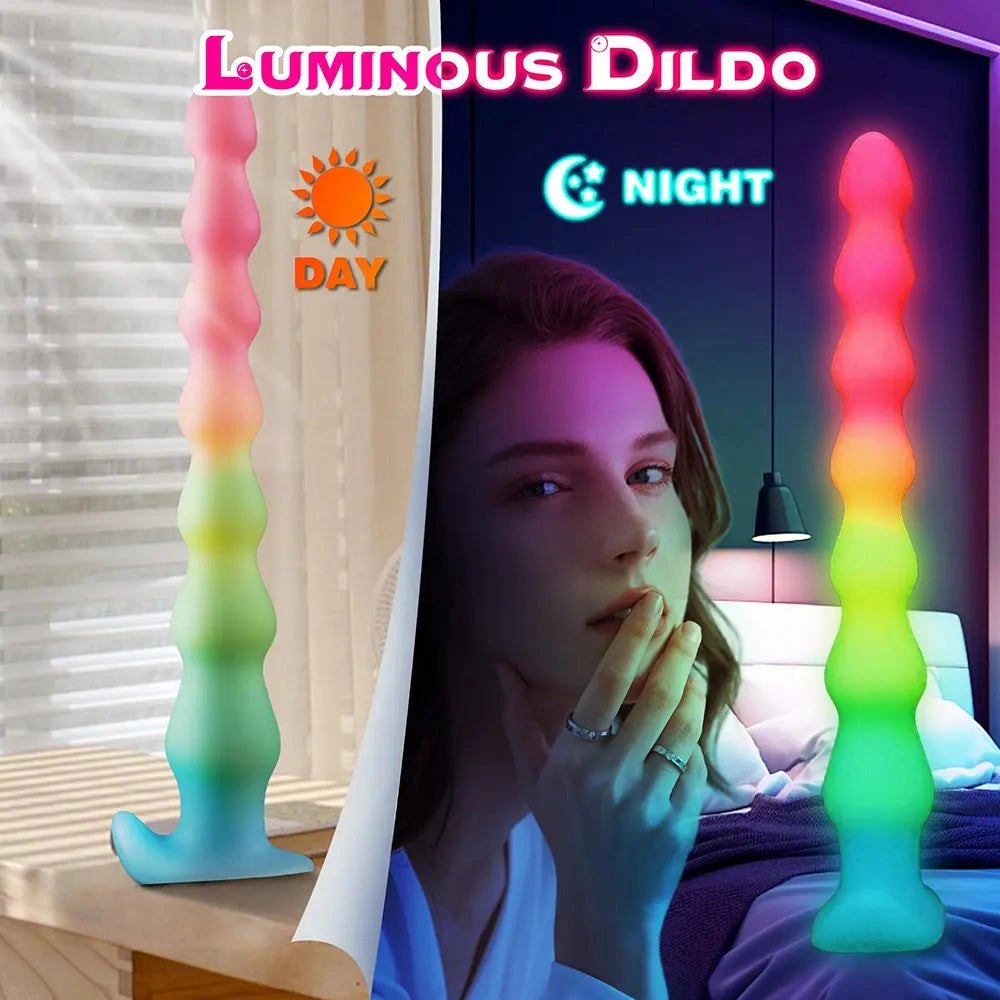 Beaded glow in the dark anal dildo, photo 4