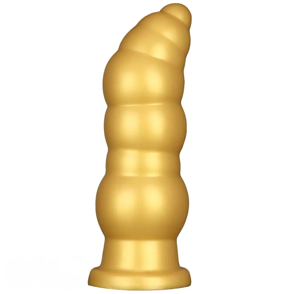 Gold beaded anal plug with small head, photo 1