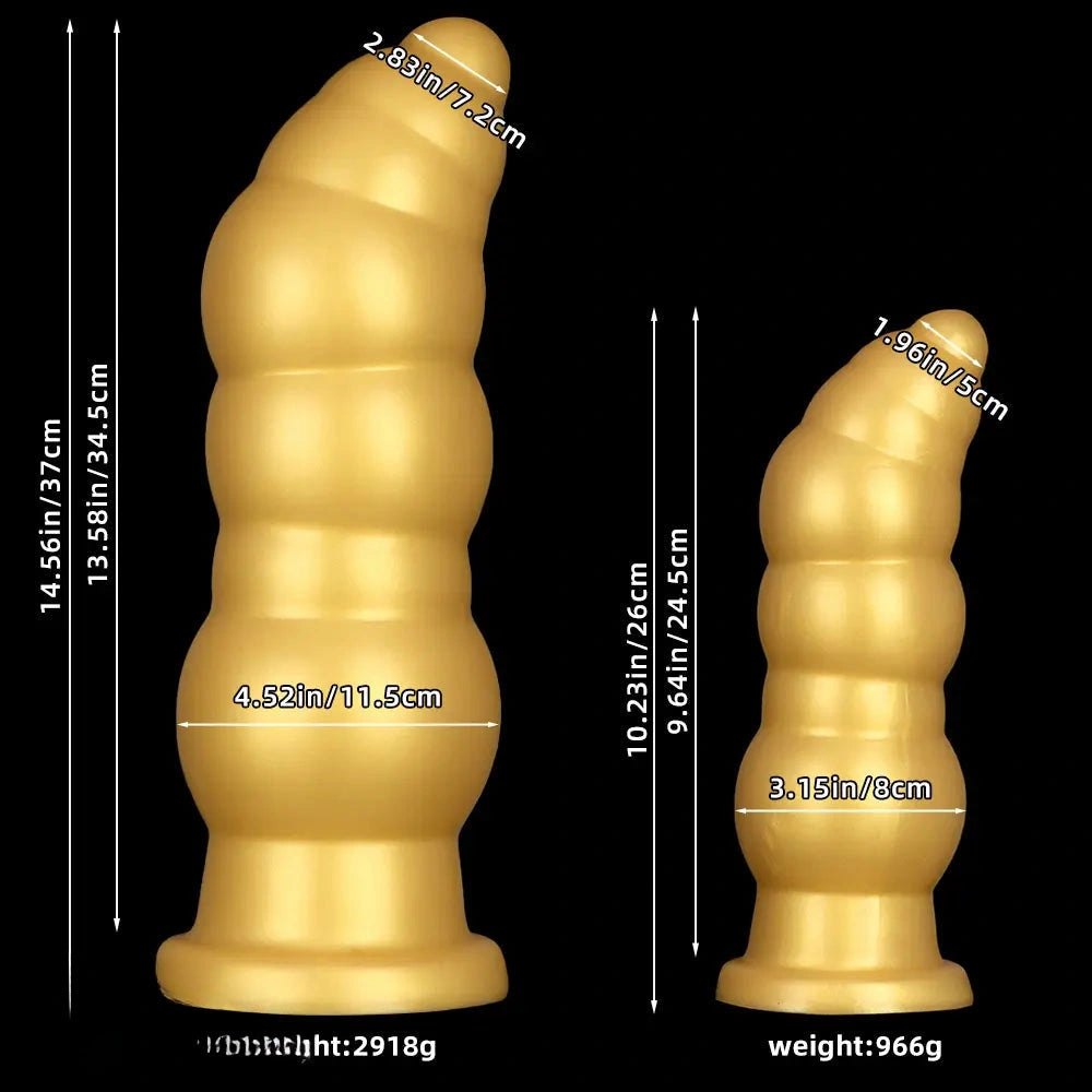 Gold beaded anal plug with small head, photo 10