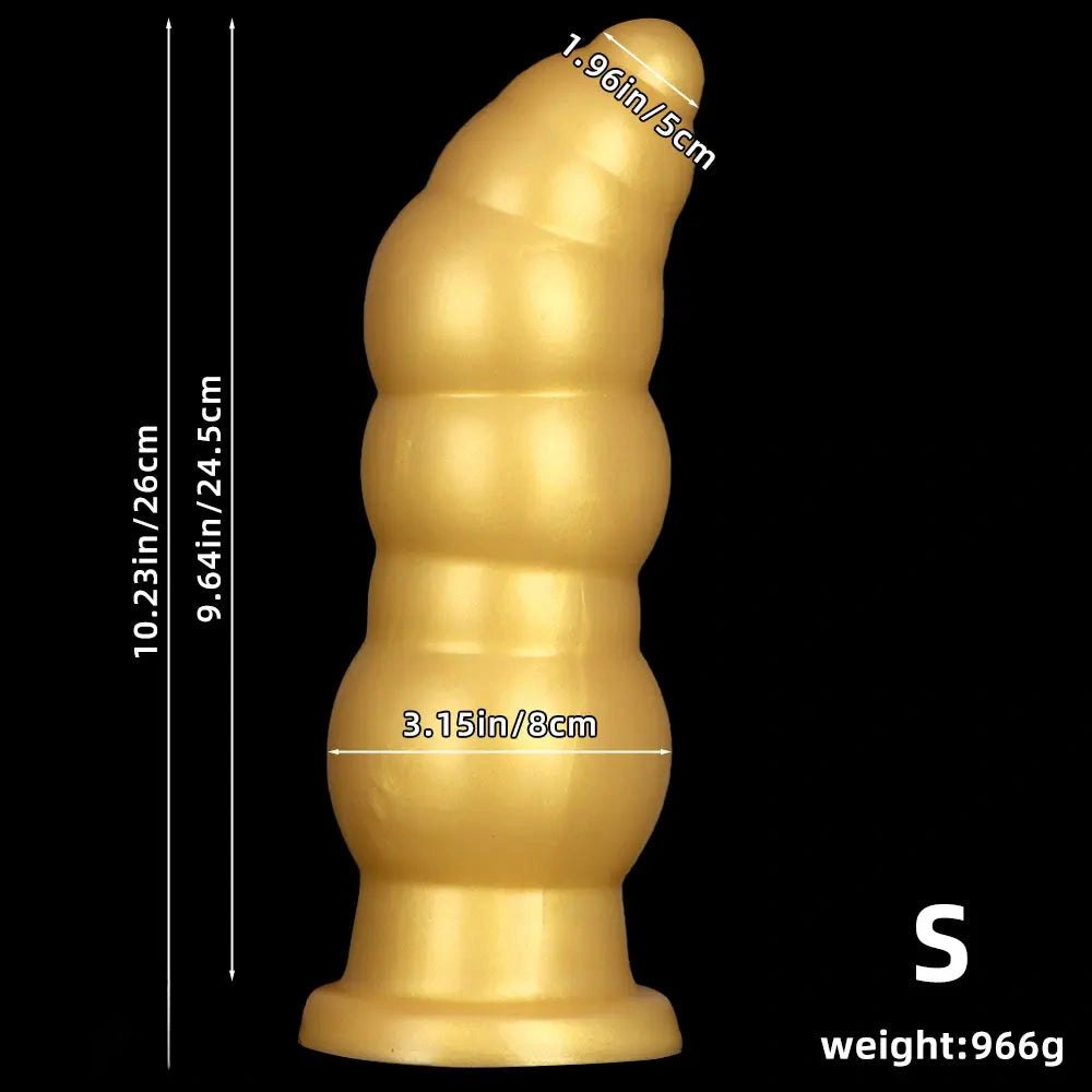 Gold beaded anal plug with small head, photo 11