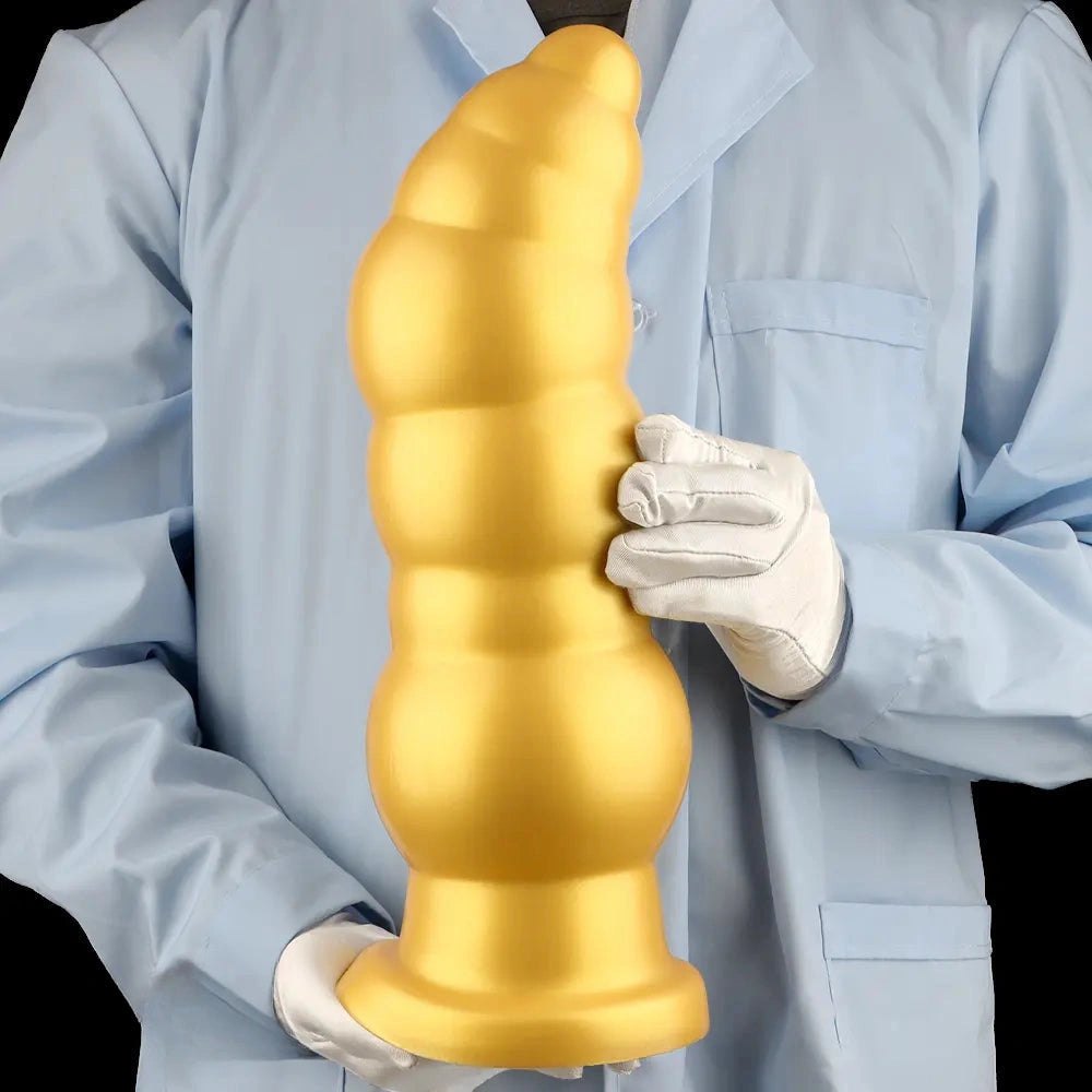 Gold beaded anal plug with small head, photo 13
