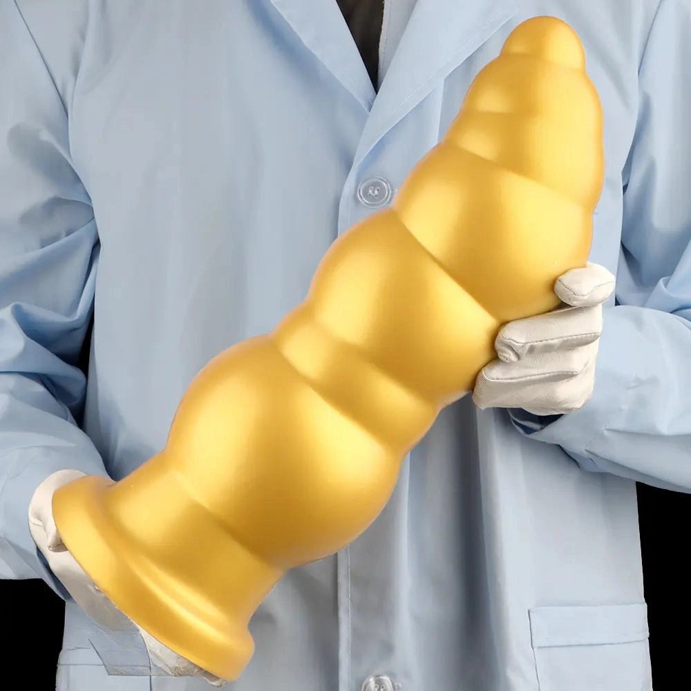 Gold beaded anal plug with small head, photo 14