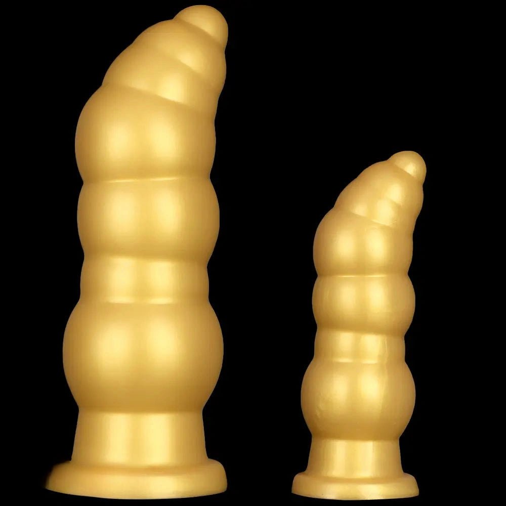 Gold beaded anal plug with small head, photo 2