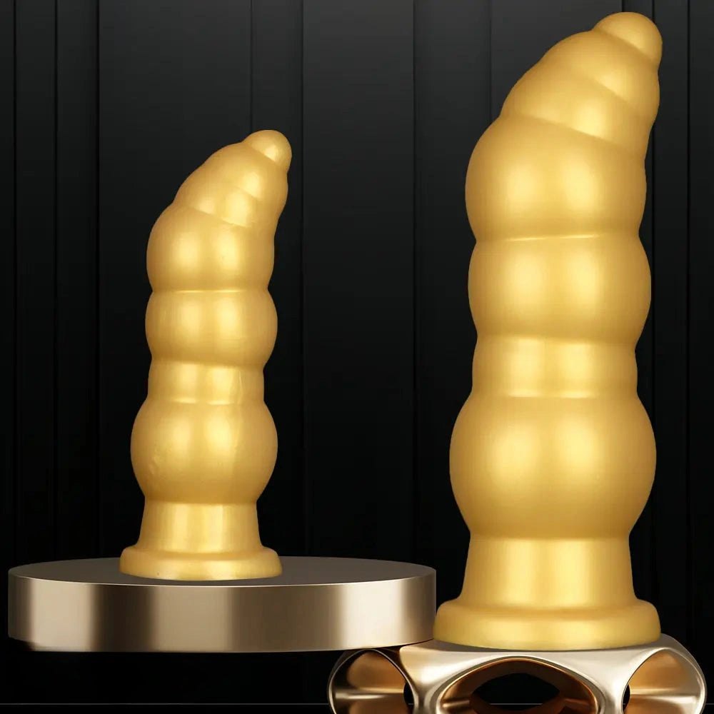 Gold beaded anal plug with small head, photo 4