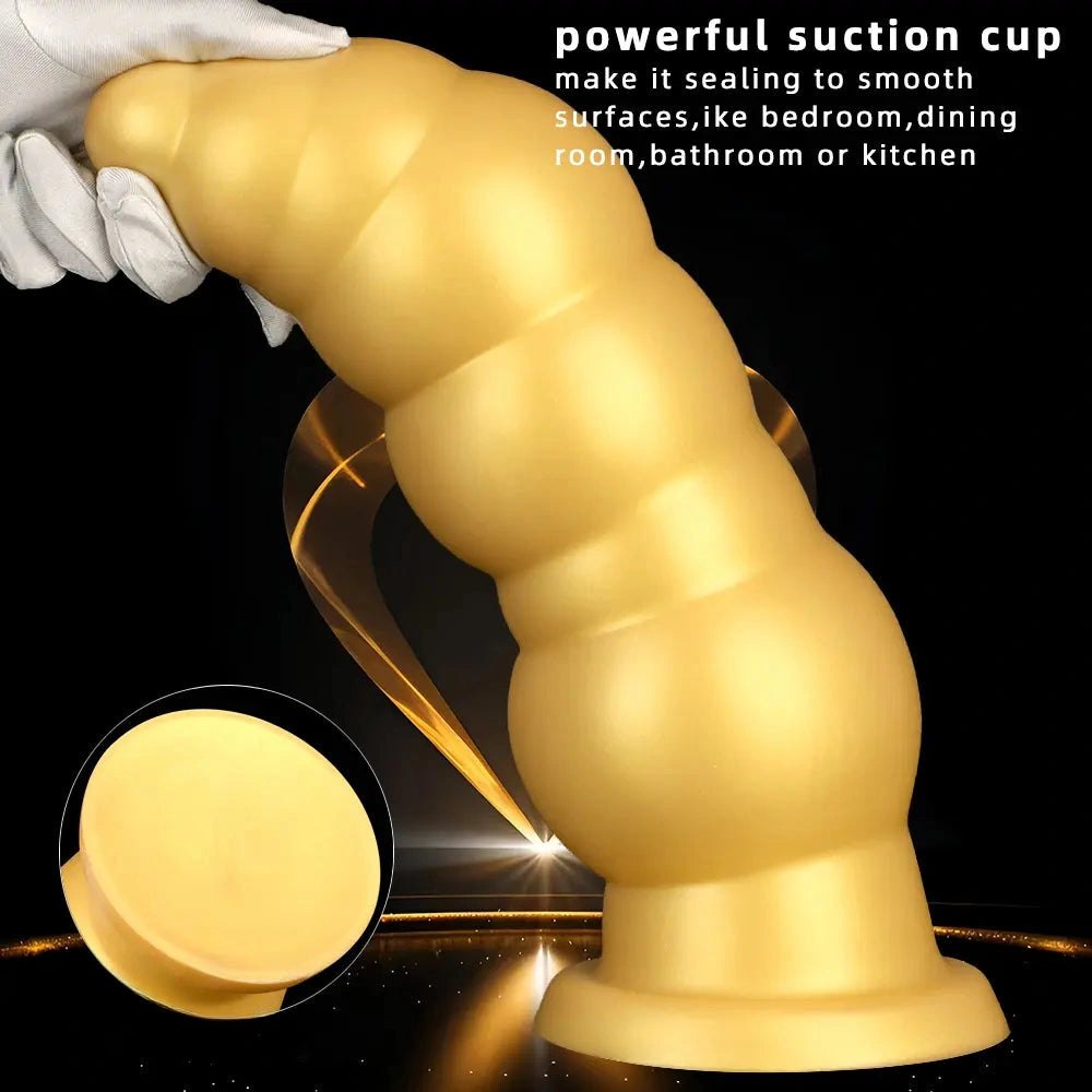 Gold beaded anal plug with small head, photo 7