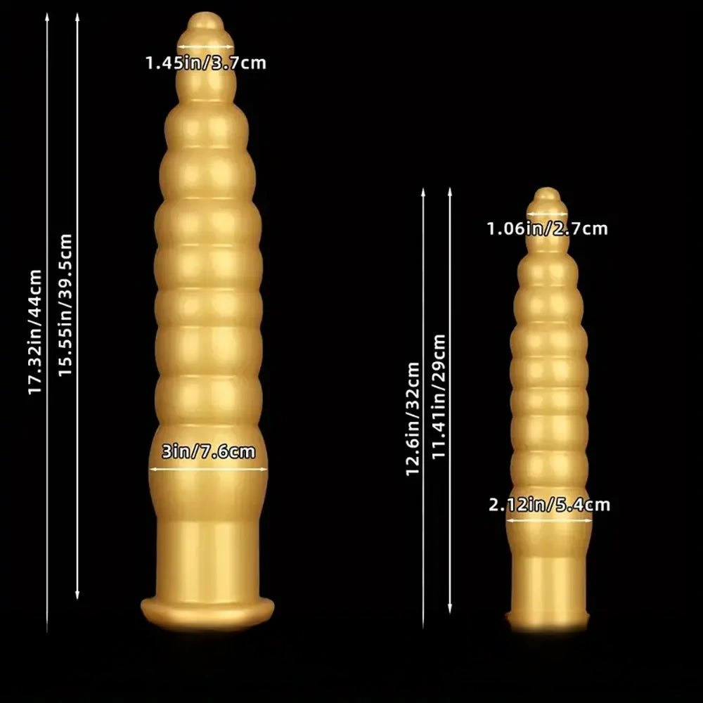 Gold beaded silicone anal probe, photo 11