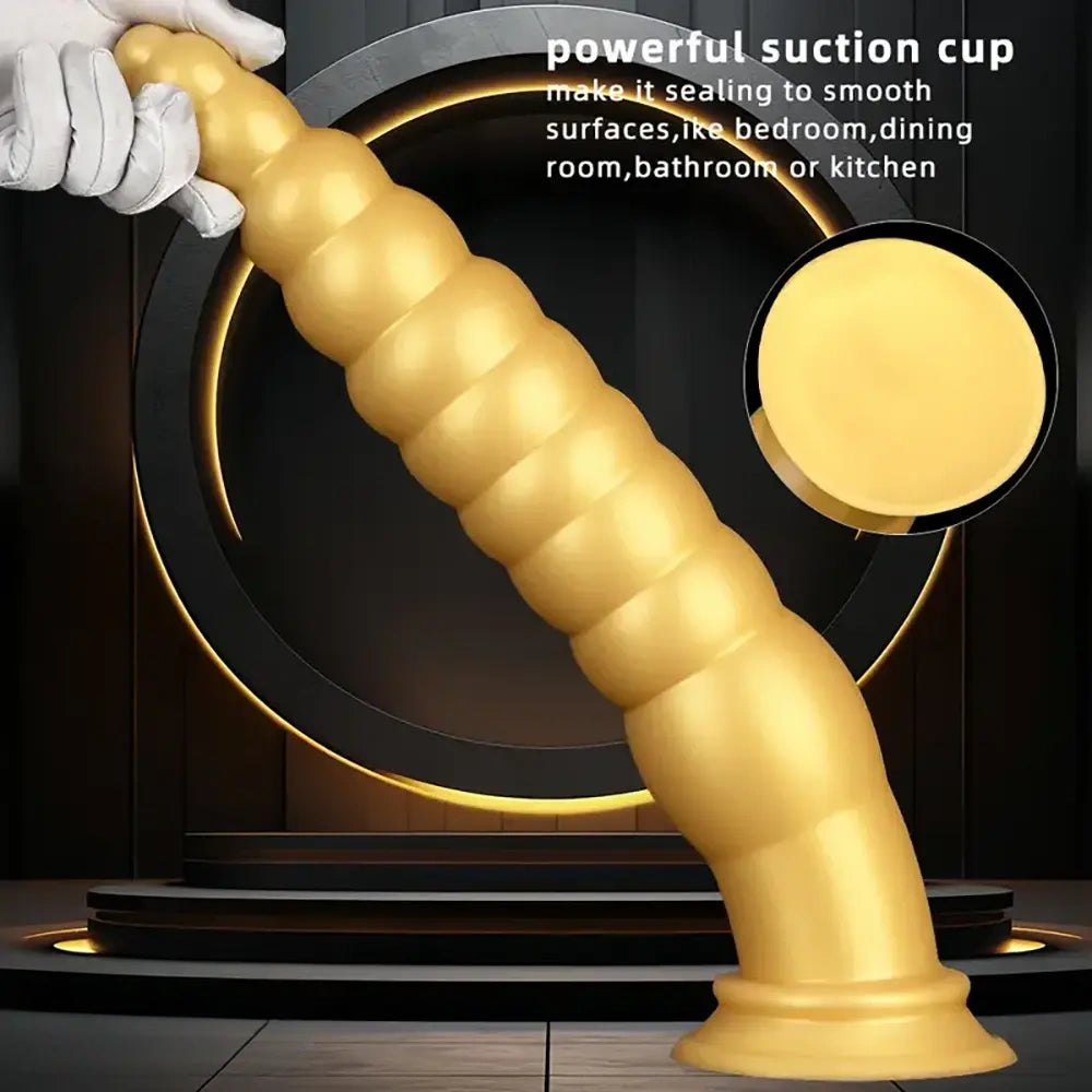 Gold beaded silicone anal probe, photo 8