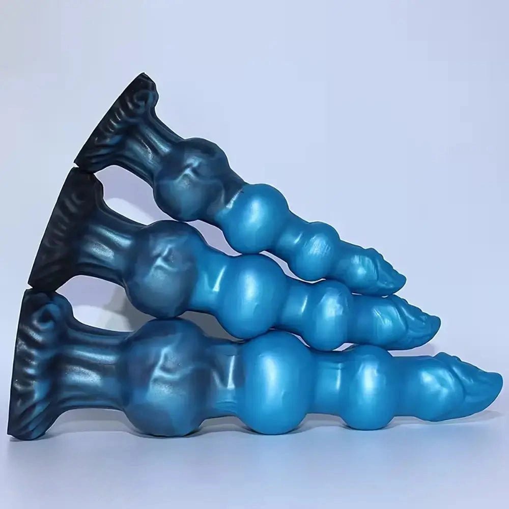 Blue silicone knot style animal dildo, photo 10
