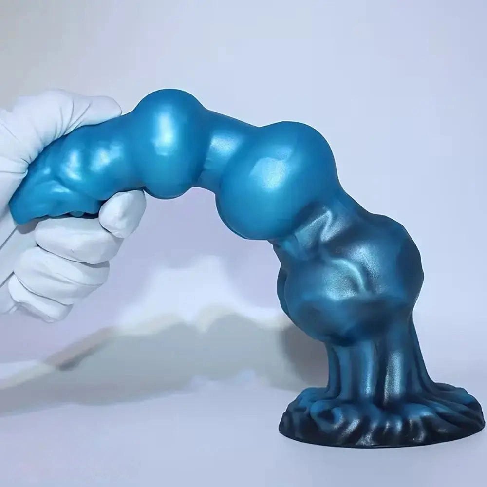 Blue silicone knot style animal dildo, photo 11