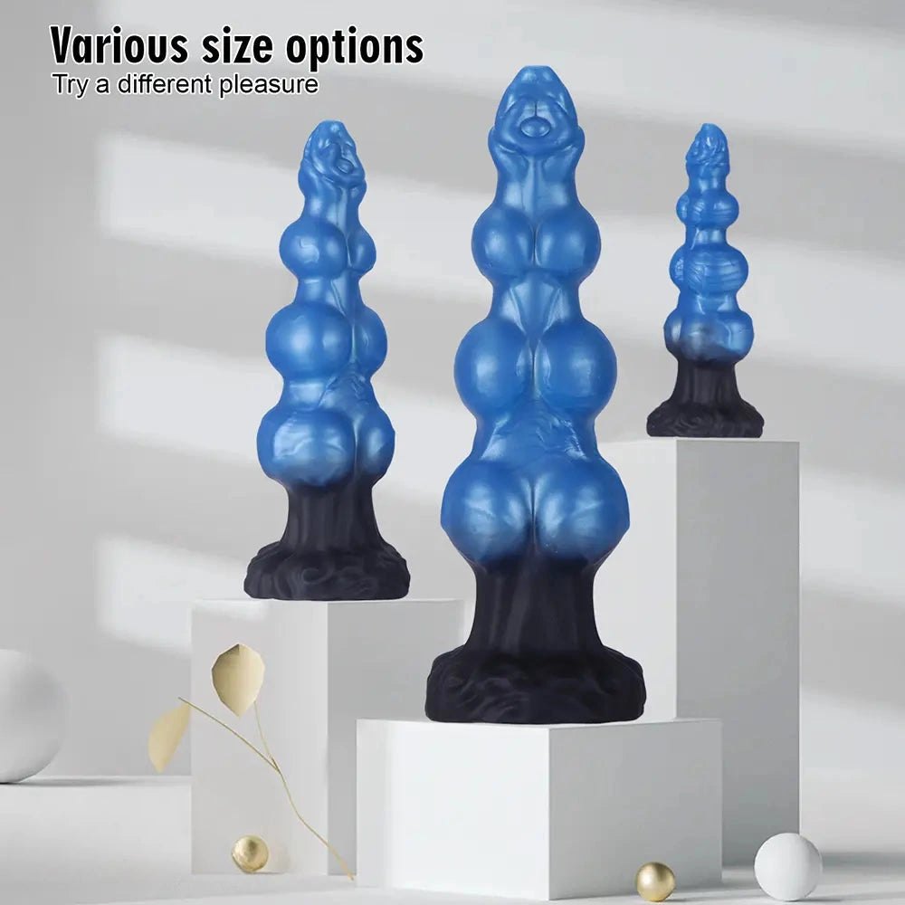 Blue silicone knot style animal dildo, photo 14