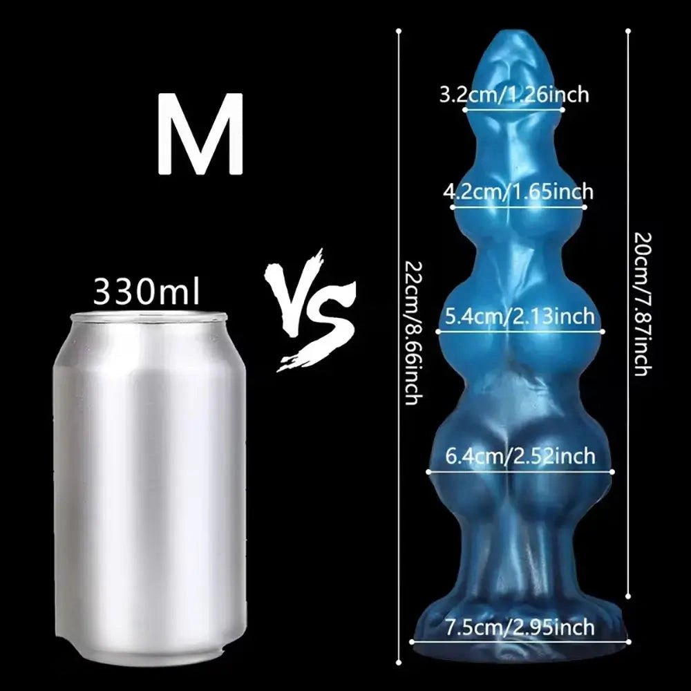 Blue silicone knot style animal dildo, photo 6
