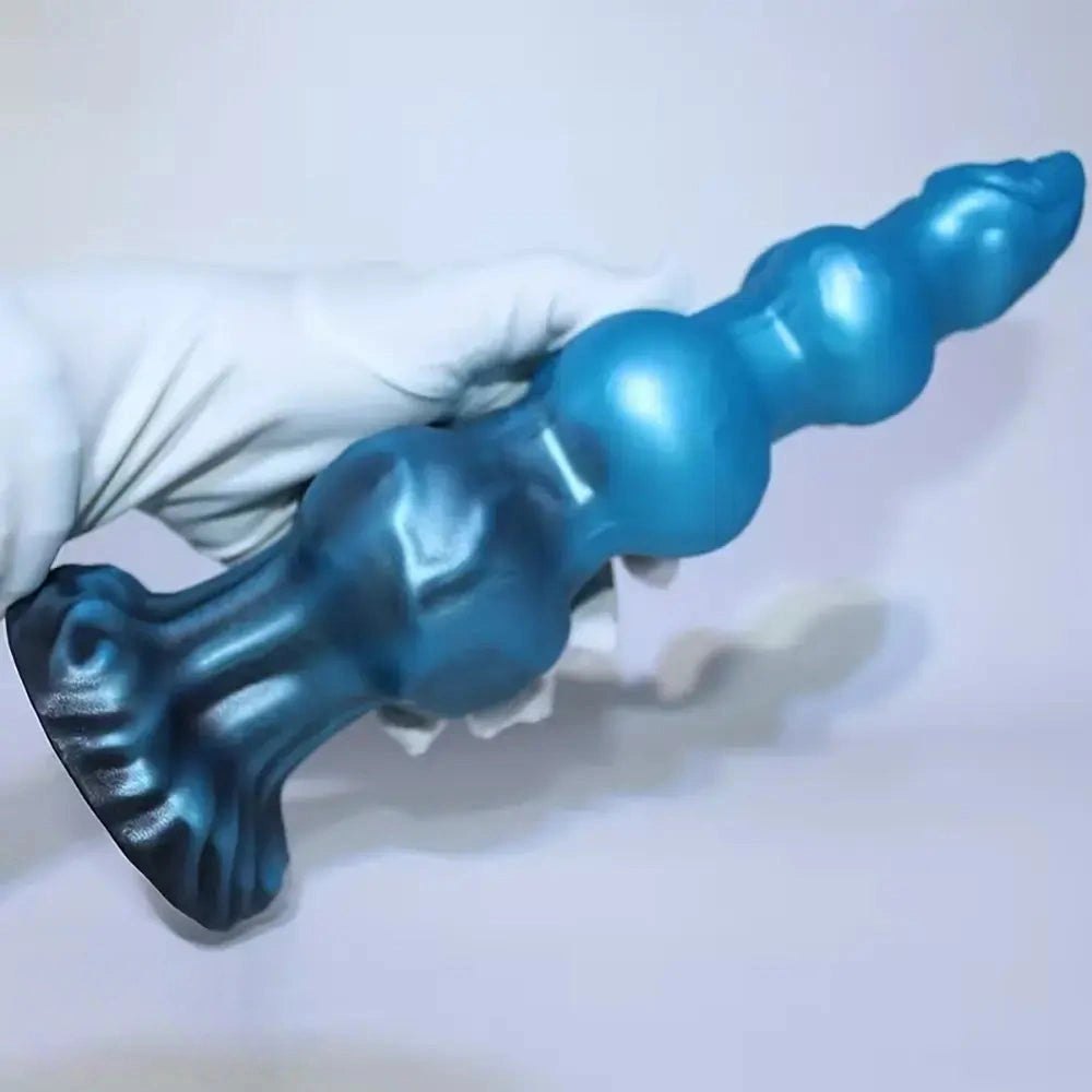 Blue silicone knot style animal dildo, photo 7