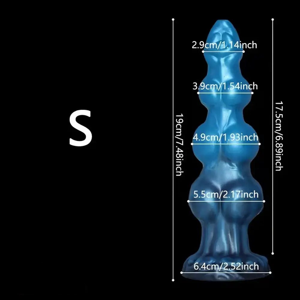 Blue silicone knot style animal dildo, photo 8