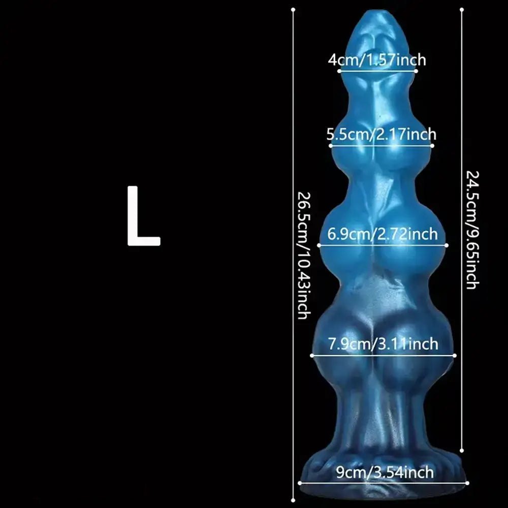 Blue silicone knot style animal dildo, photo 9