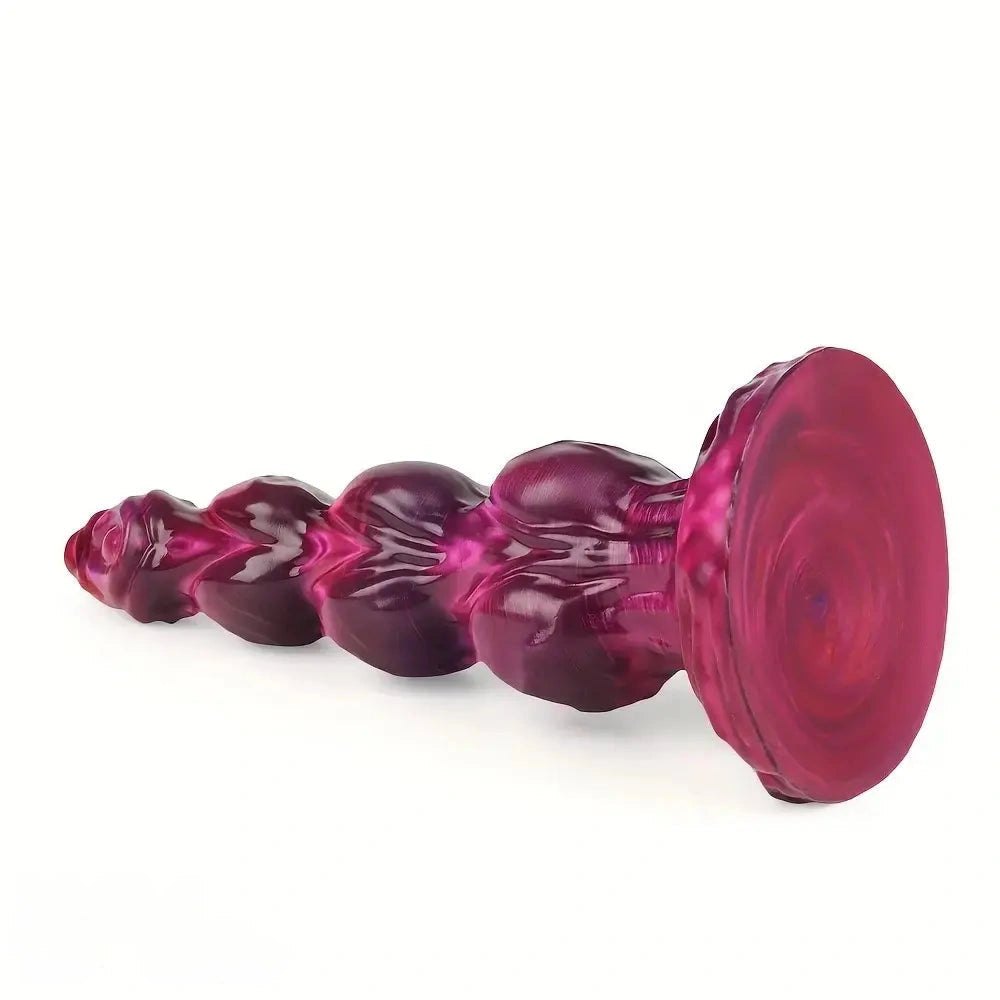 Pink purple beaded knot fantasy dildo, photo 9