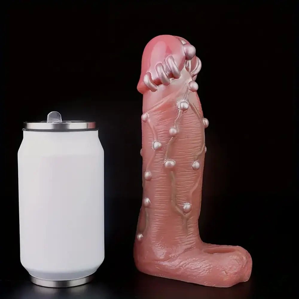 Flesh tone beaded silicone dildo sleeve, photo 3