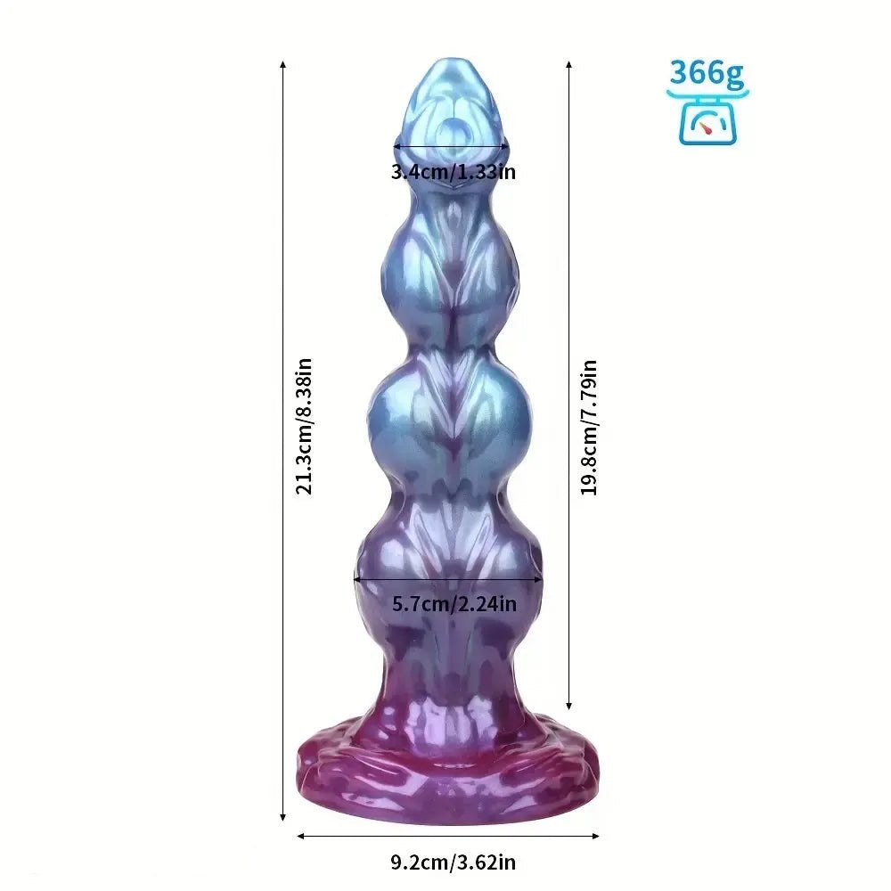 Purple blue beaded monster knot dildo, photo 14