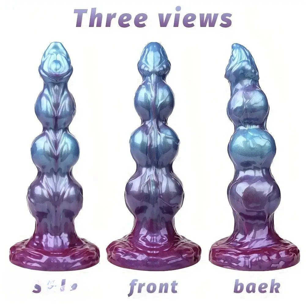 Purple blue beaded monster knot dildo, photo 7