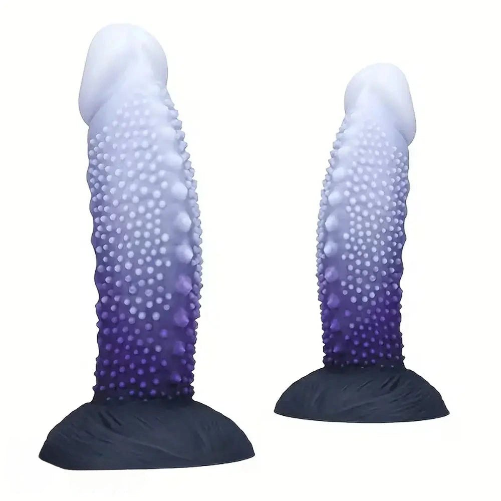 Ombre bead-texture silicone fantasy dildo, photo 1
