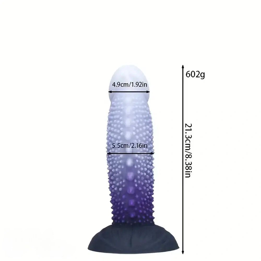 Ombre bead-texture silicone fantasy dildo, photo 3