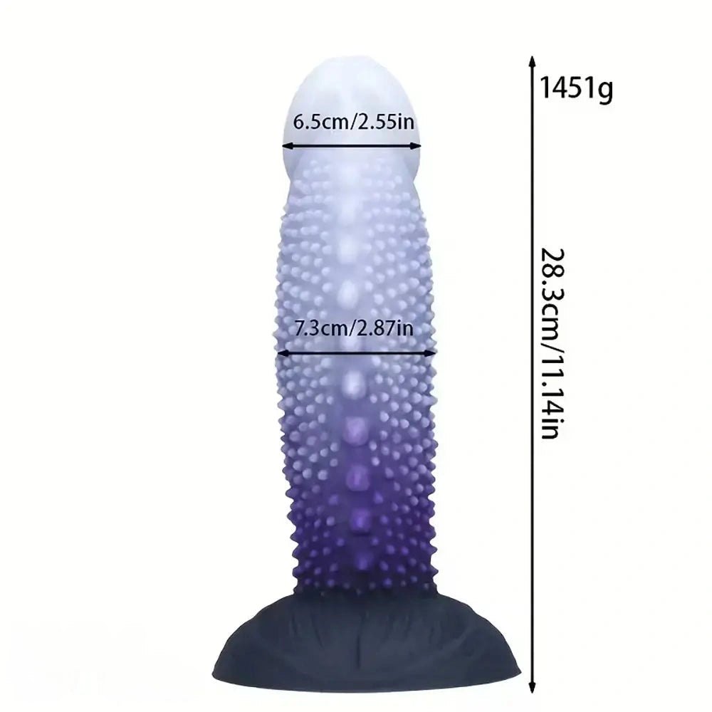 Ombre bead-texture silicone fantasy dildo, photo 4
