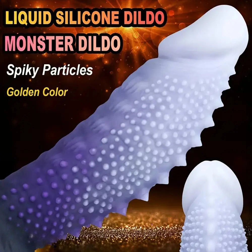 Ombre bead-texture silicone fantasy dildo, photo 5