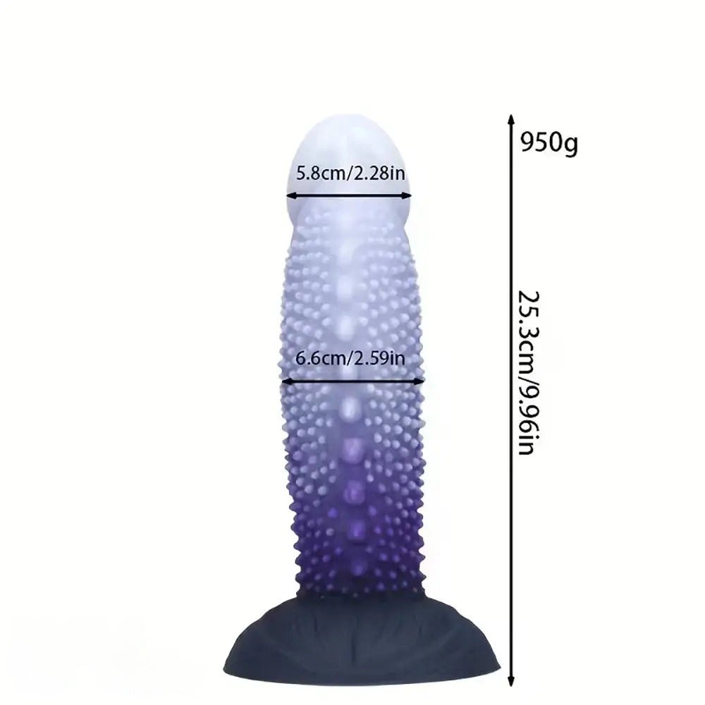 Ombre bead-texture silicone fantasy dildo, photo 8