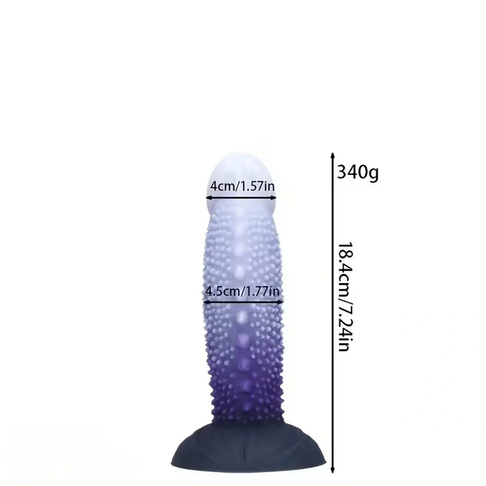 Ombre bead-texture silicone fantasy dildo, photo 9