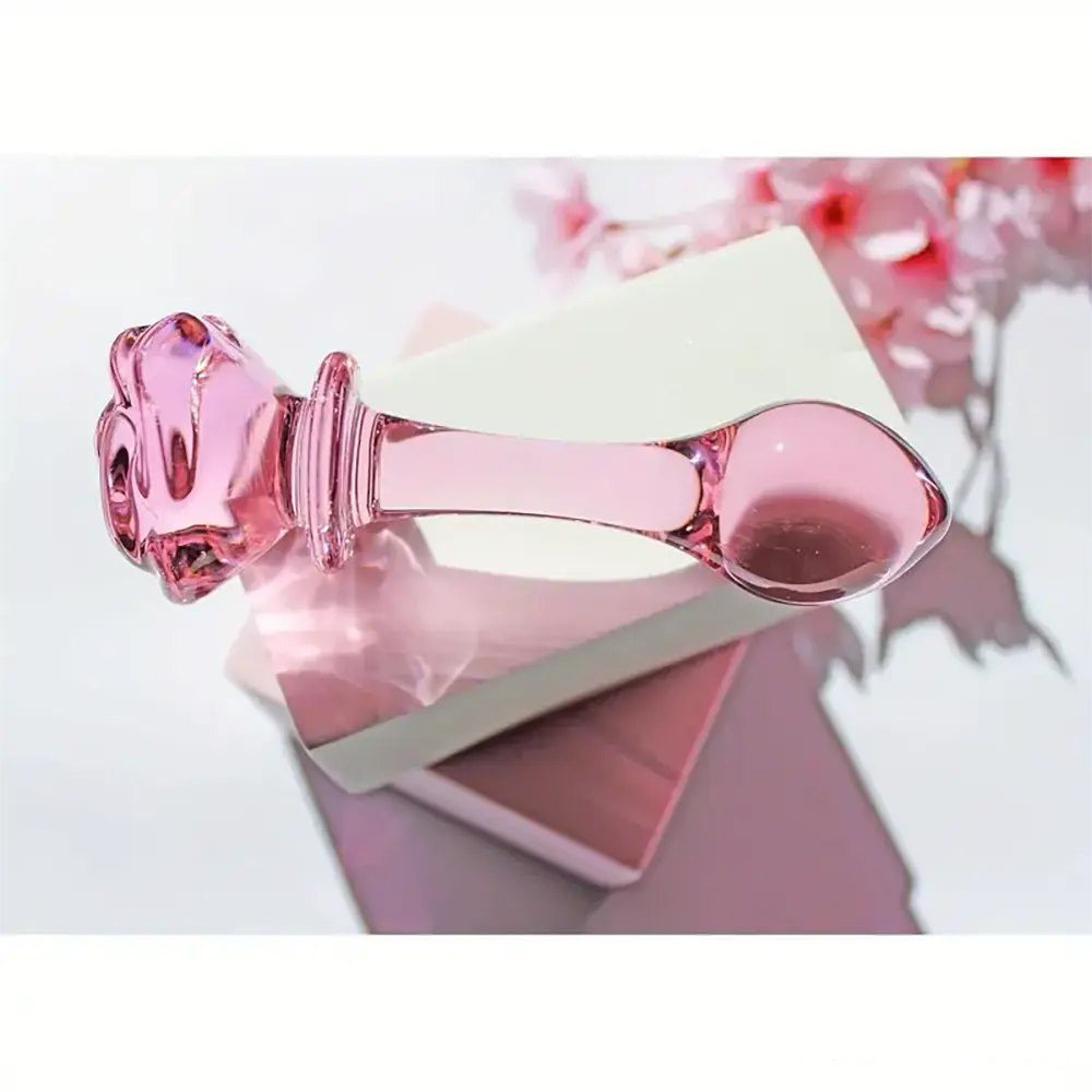 Beaded pink glass crystal dildo, photo 5
