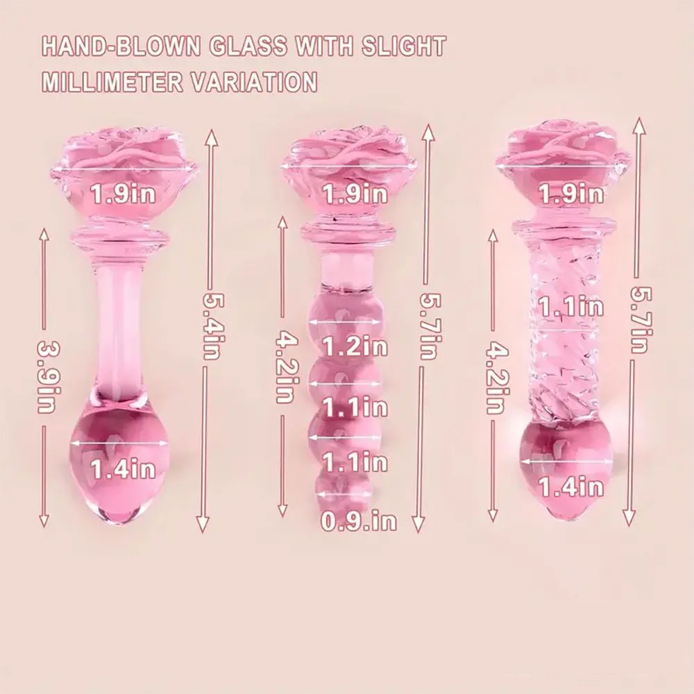 Beaded pink glass crystal dildo, photo 6