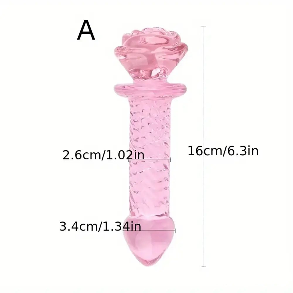 Beaded pink glass crystal dildo, photo 7