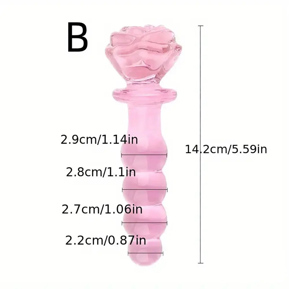Beaded pink glass crystal dildo, photo 8