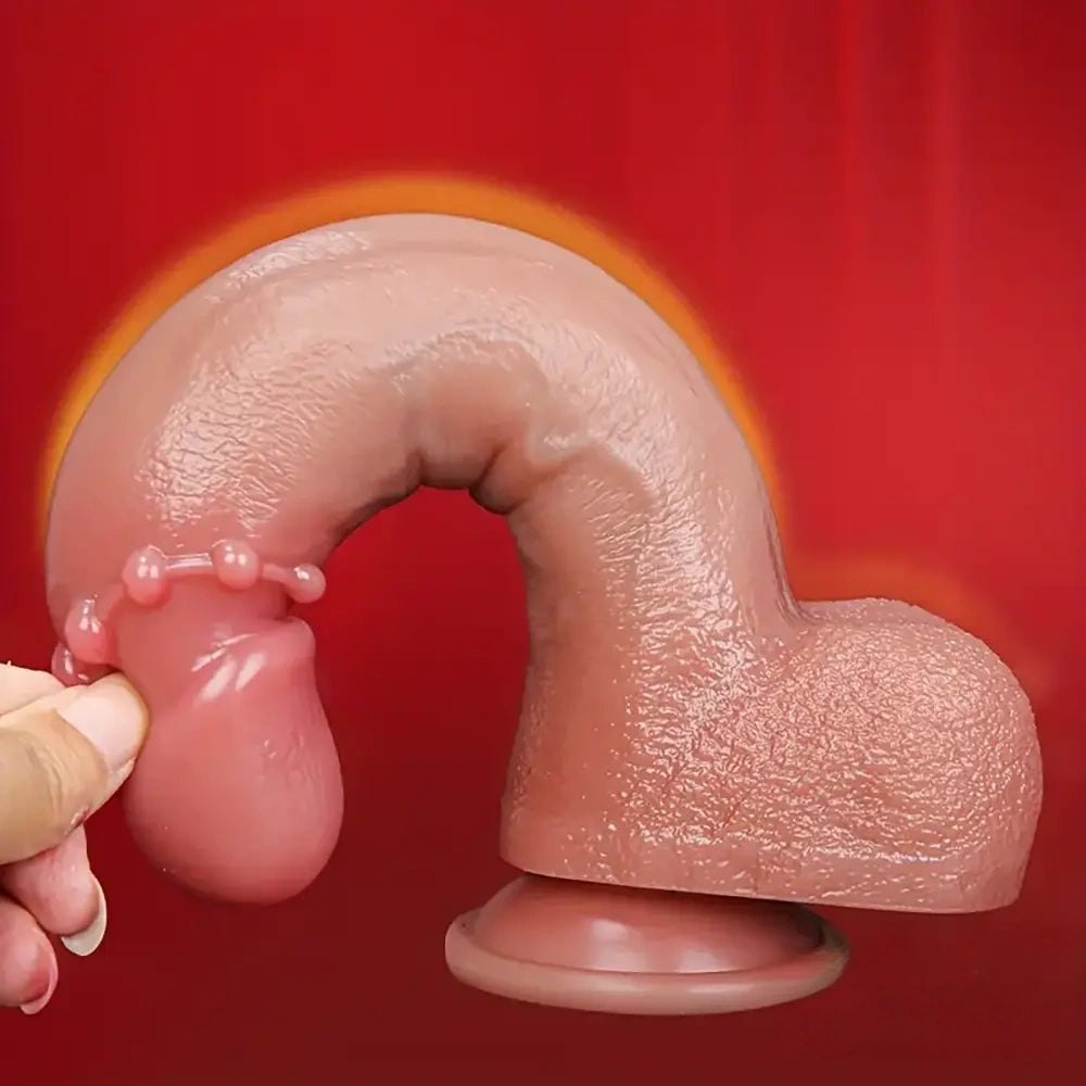 Flesh tone beaded ring realistic dildo, photo 5