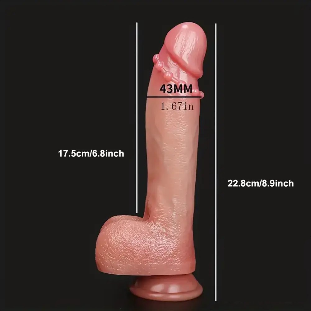 Flesh tone beaded ring realistic dildo, photo 6