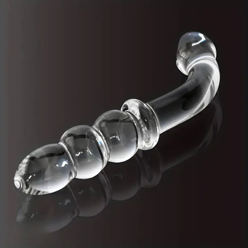 Clear glass beaded tip dildo, photo 4