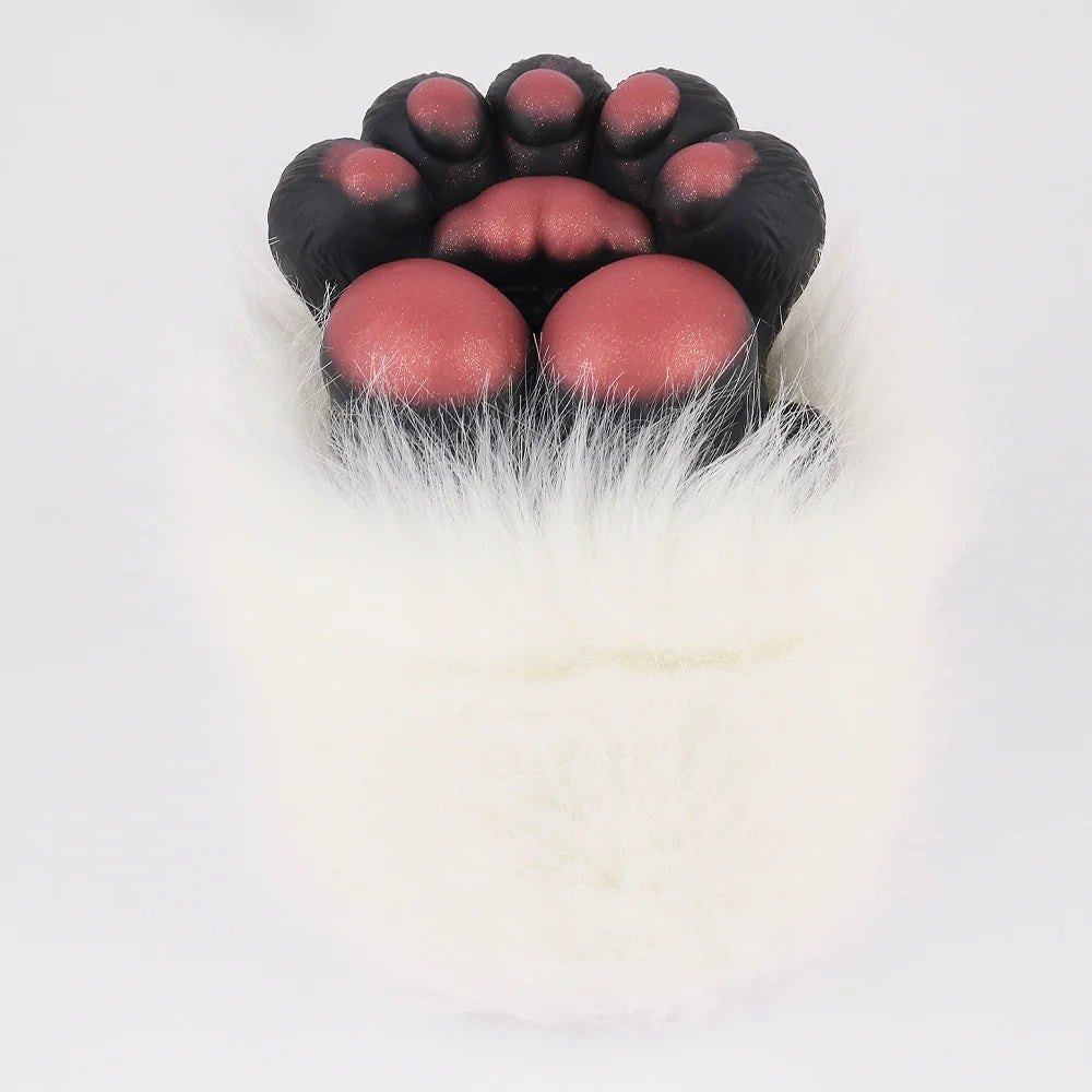 White fur bear paw masturbator with copper rose pad, photo 10