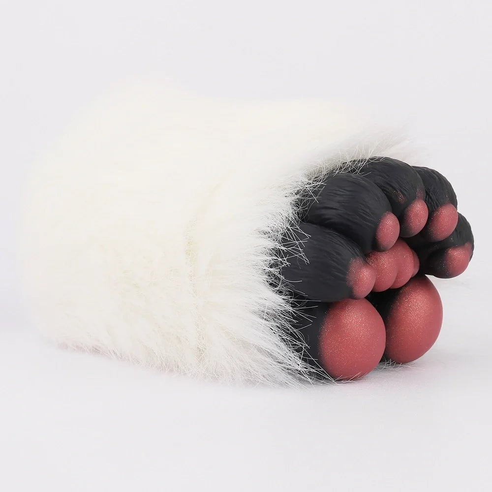 White fur bear paw masturbator with copper rose pad, photo 3